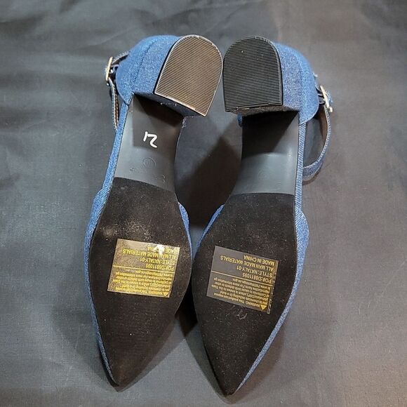 BRAND NEW WOMEN'S POINTED TOE ANKLE STRAP BUCKLE CHUNKY BLOCK HEEL SANDAL - Picture 13 of 15